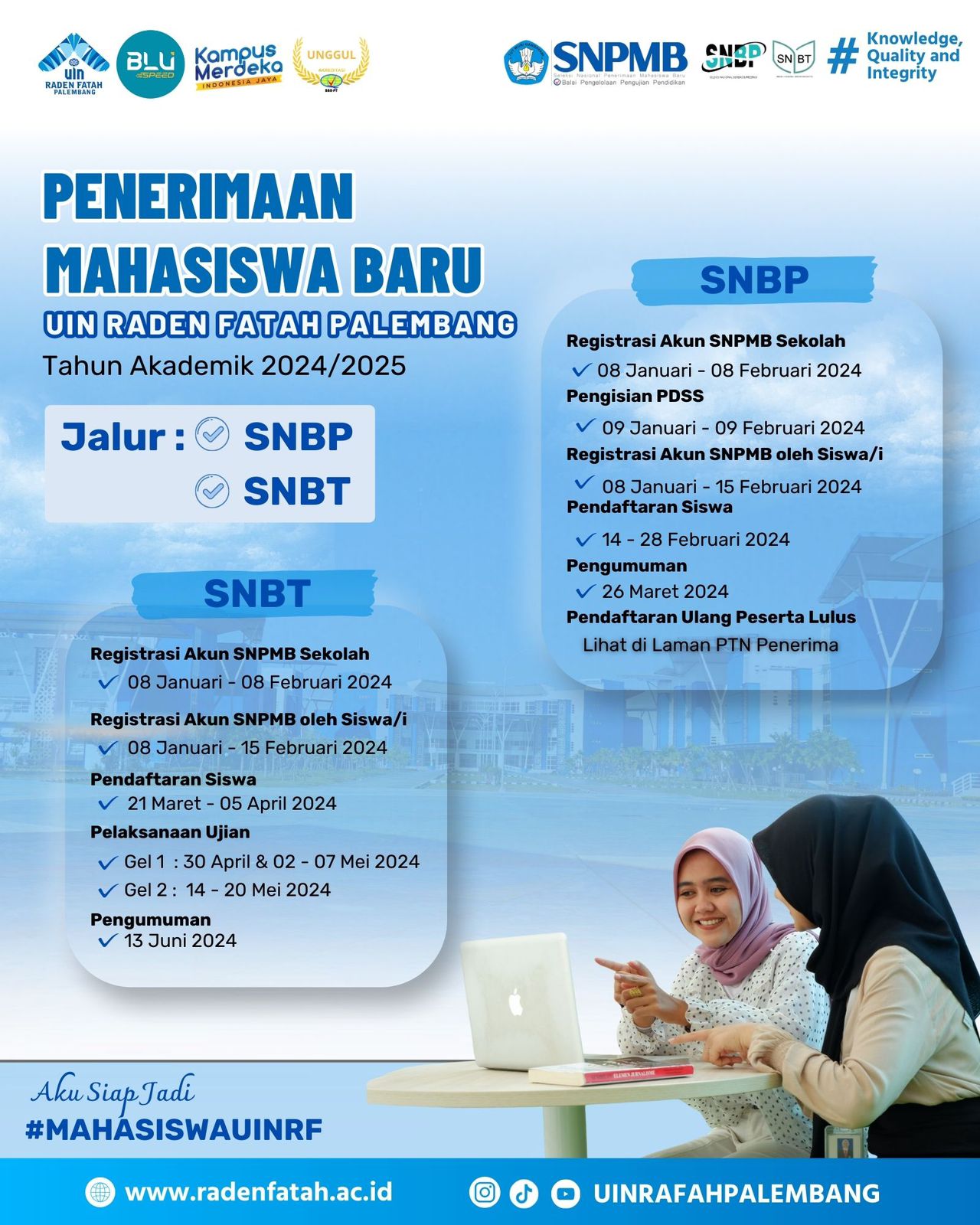 UIN Raden Fatah Palembang Sediakan 9 Prodi untuk Penerimaan Mahasiswa Baru melalui SNBP dan SNBT